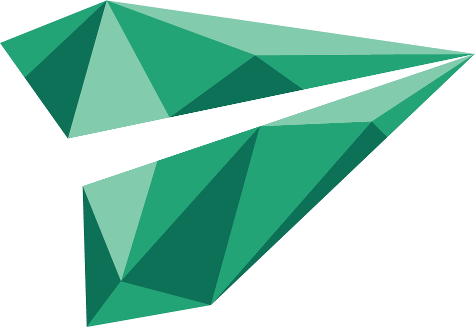 Faceted SPRIT paper-plane mark